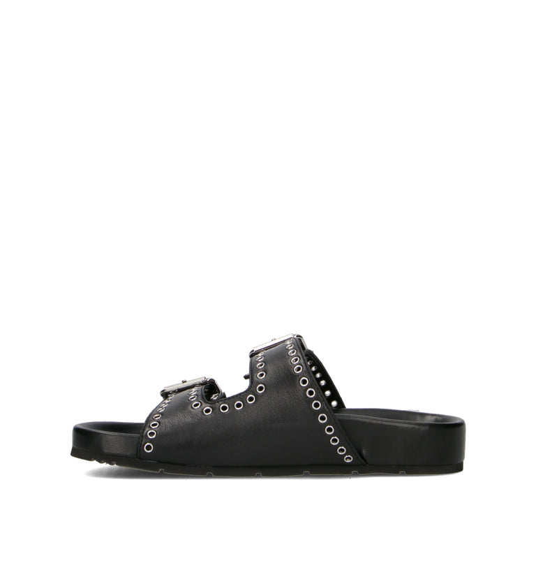 VIOLABLU' Ciabatta donna nera in pelle