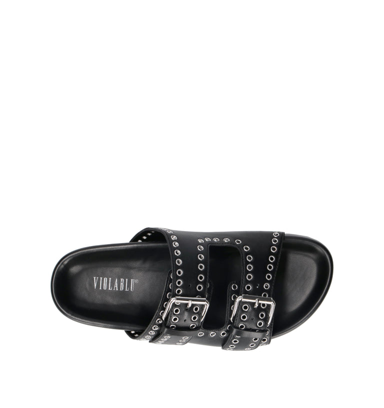 VIOLABLU' Ciabatta donna nera in pelle