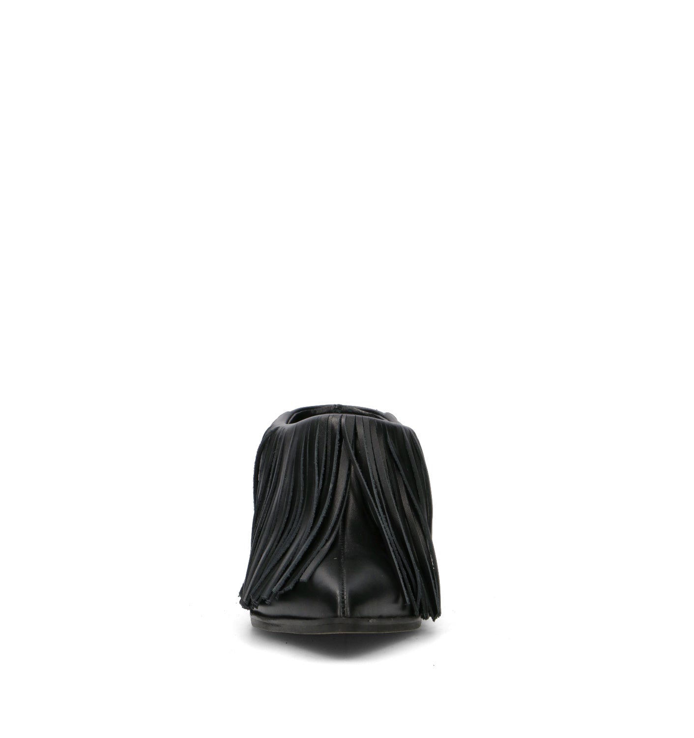 EXE Sabot donna nero in pelle con frange