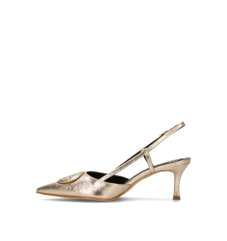 GAUDI' Slingback donna platino in pelle