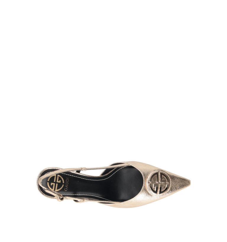 GAUDI' Slingback donna platino in pelle