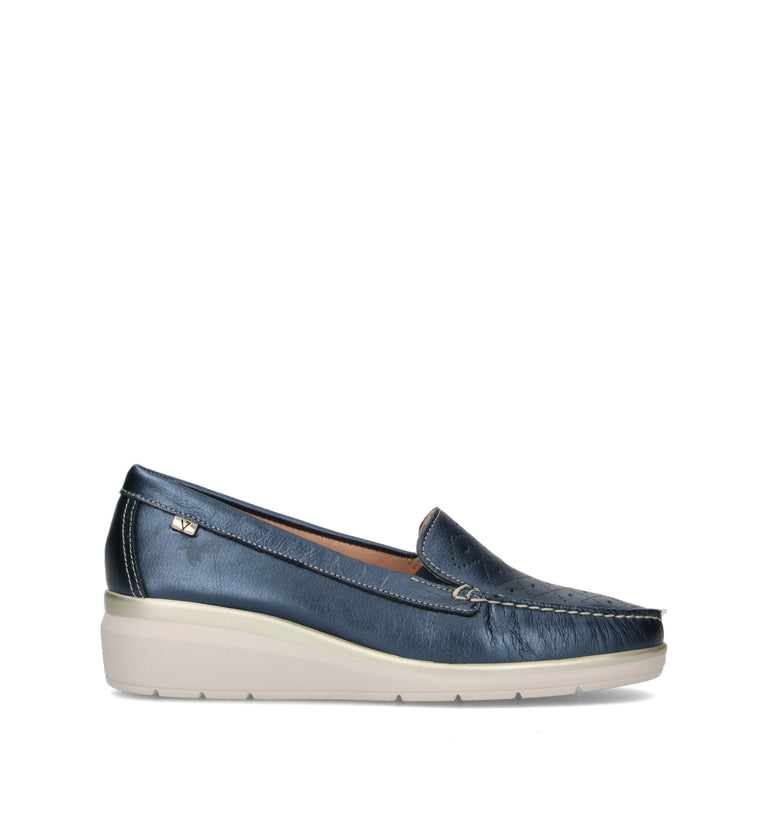 VALLEVERDE Mocassino donna navy in pelle