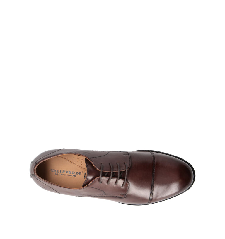 VALLEVERDE Stringata uomo marrone in pelle