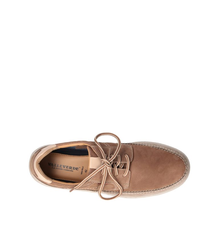 VALLEVERDE Stringata uomo avana in pelle