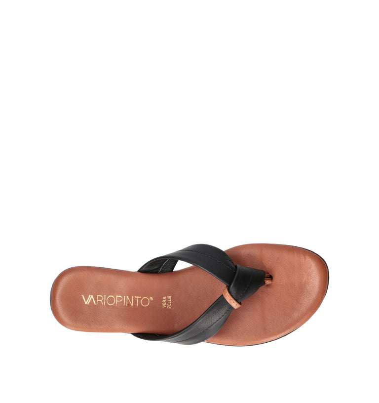 VARIOPINTO Ciabatta donna nera in pelle