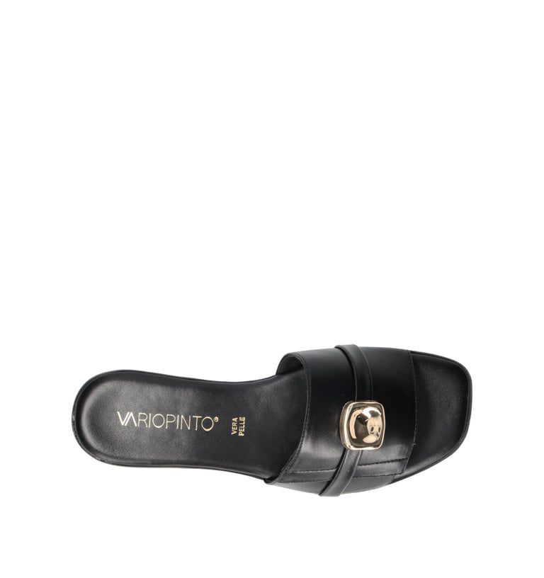 VARIOPINTO Ciabatta donna nera in pelle