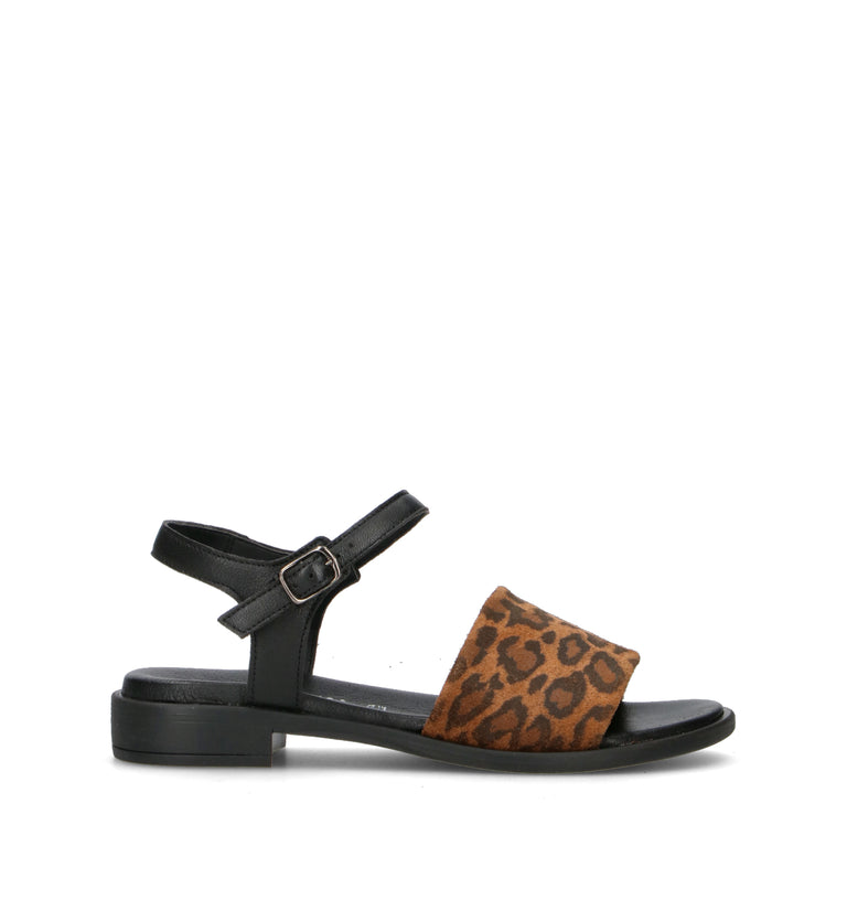 VARIOPINTO Sandalo donna nero/maculato in pelle
