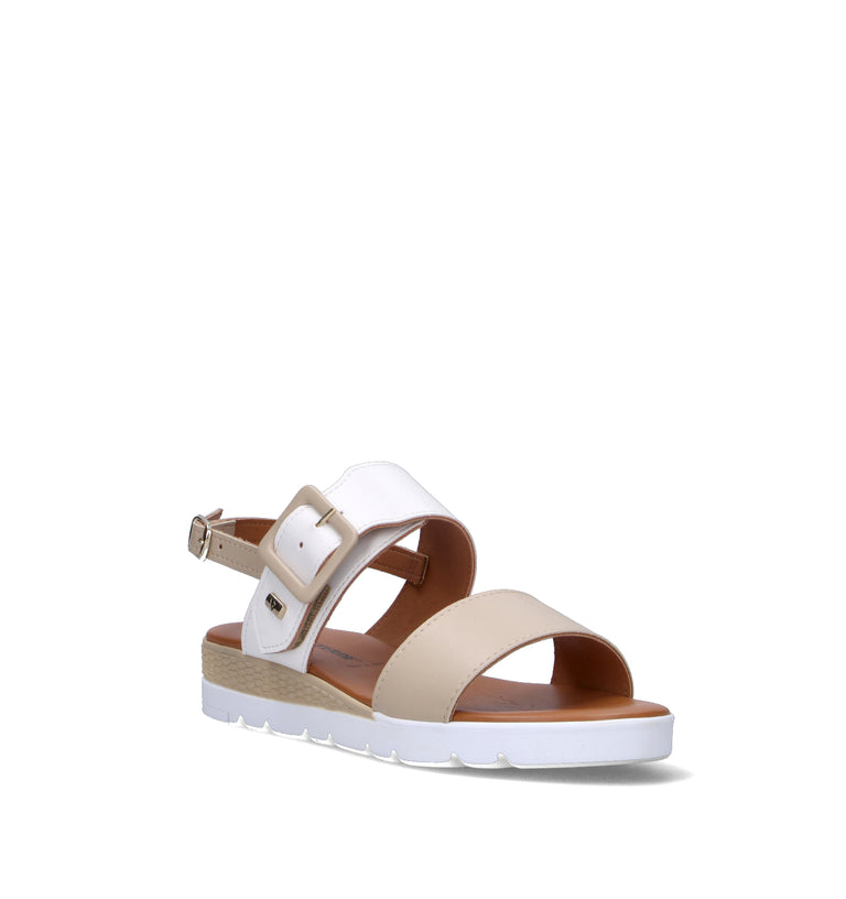 VALLEVERDE Sandalo donna beige/bianco