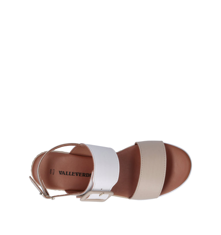 VALLEVERDE Sandalo donna beige/bianco