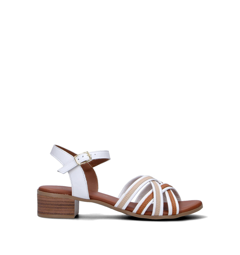 VARIOPINTO Sandalo donna bianco in pelle