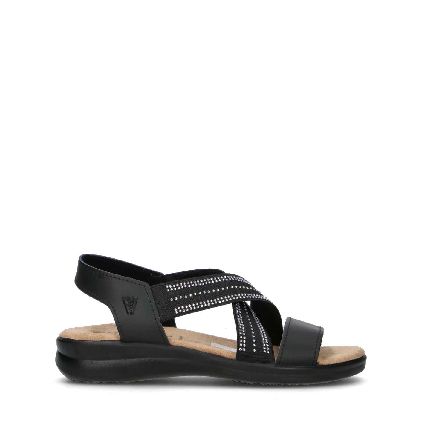 VALLEVERDE Sandalo donna nero in pelle