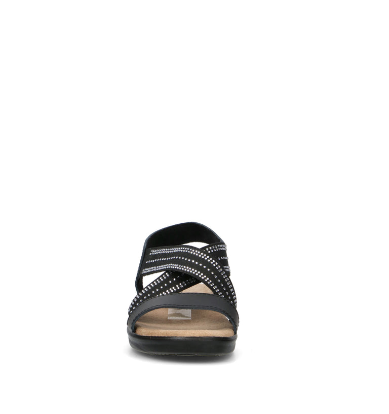 VALLEVERDE Sandalo donna nero in pelle