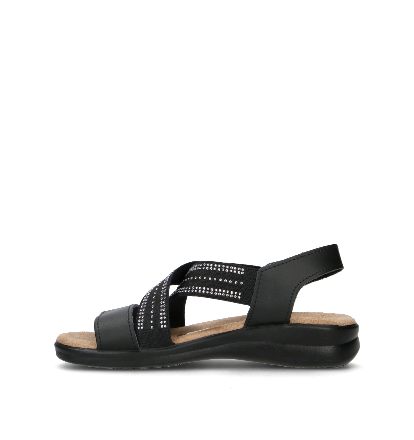 VALLEVERDE Sandalo donna nero in pelle