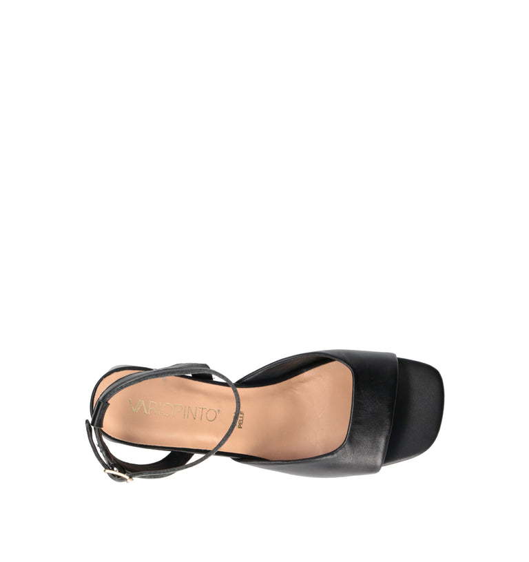 VARIOPINTO Sandalo donna nero in pelle