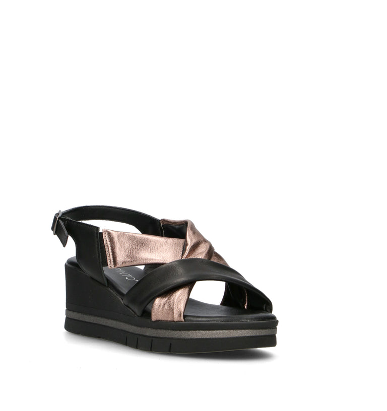 VARIOPINTO Sandalo donna nero in pelle