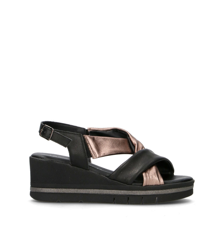 VARIOPINTO Sandalo donna nero in pelle