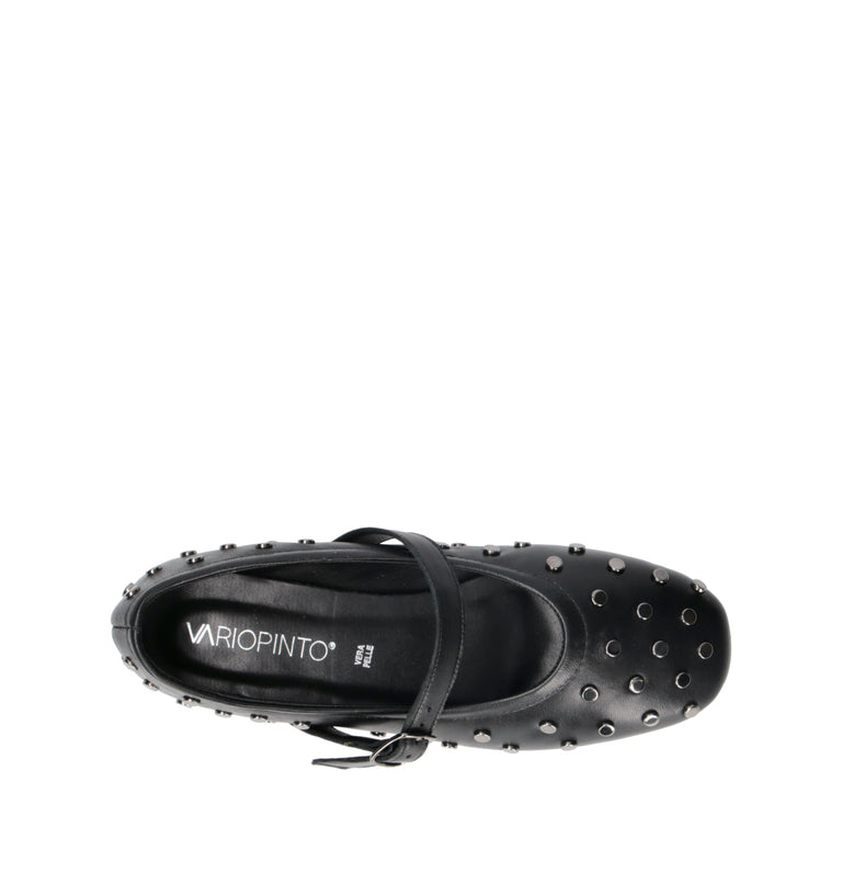 VARIOPINTO Ballerina donna nero in pelle