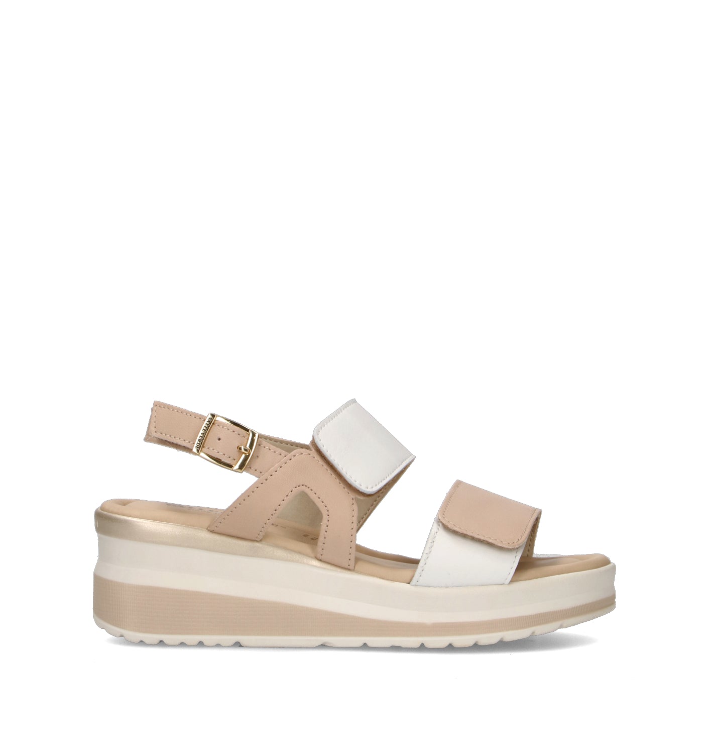 VALLEVERDE Sandalo donna bianco/beige in pelle