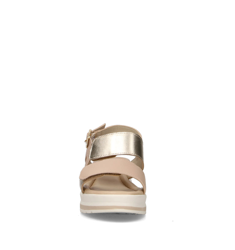 VALLEVERDE Sandalo donna platino in pelle