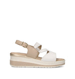 VALLEVERDE Sandalo donna bianco/beige in pelle