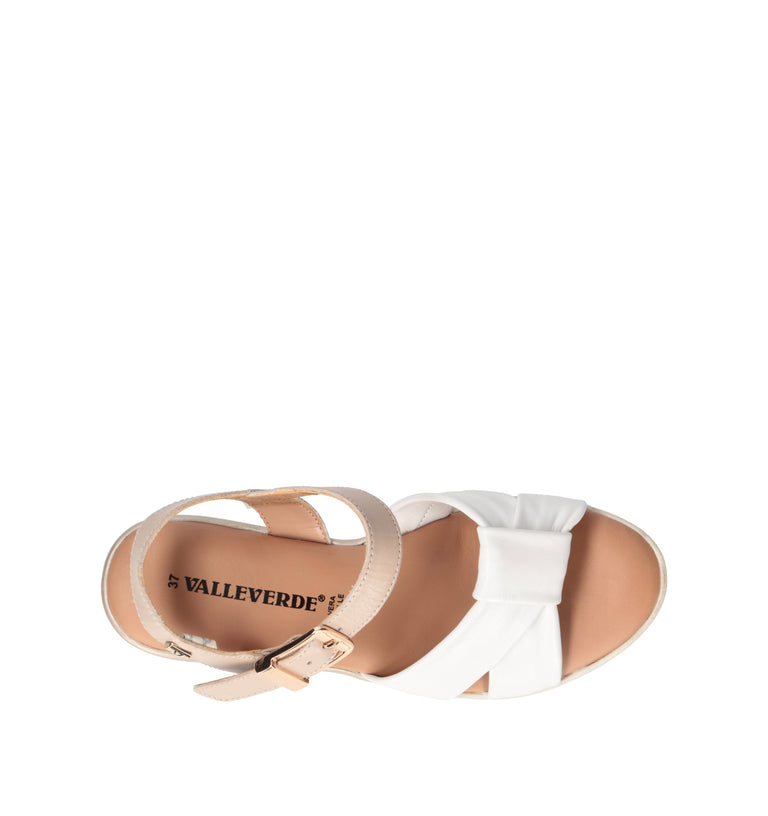 VALLEVERDE Sandalo donna bianco in pelle