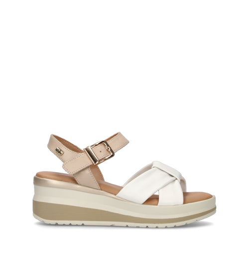VALLEVERDE Sandalo donna bianco in pelle