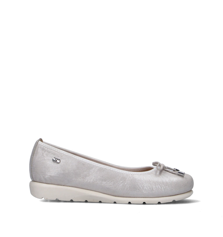 VALLEVERDE Ballerina donna argento in pelle