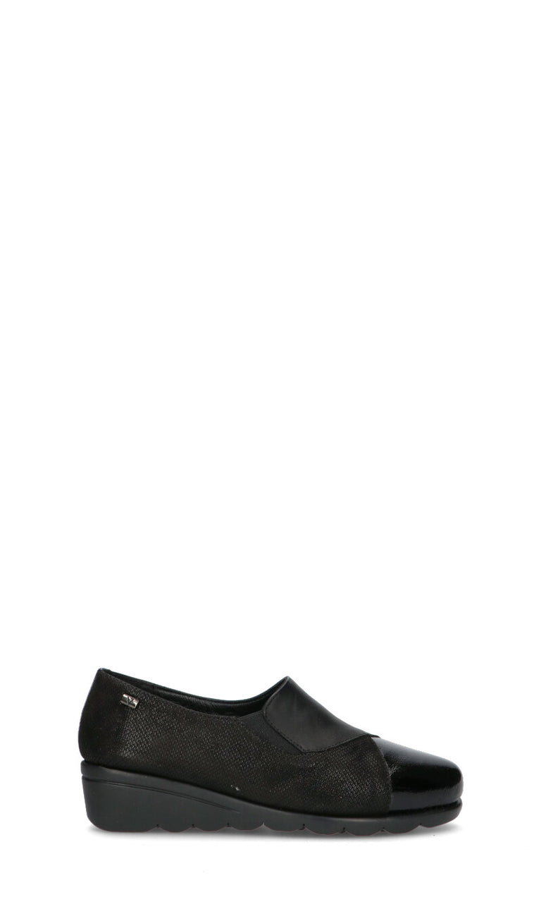 VALLEVERDE Mocassino comfort donna nero in pelle