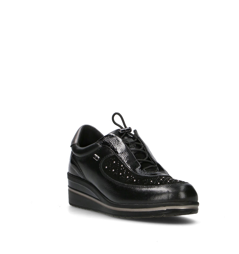 VALLEVERDE Sneakers donna nera in pelle