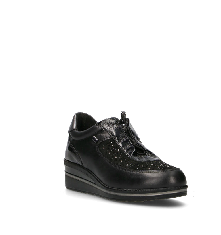 VALLEVERDE Sneakers donna nera in pelle