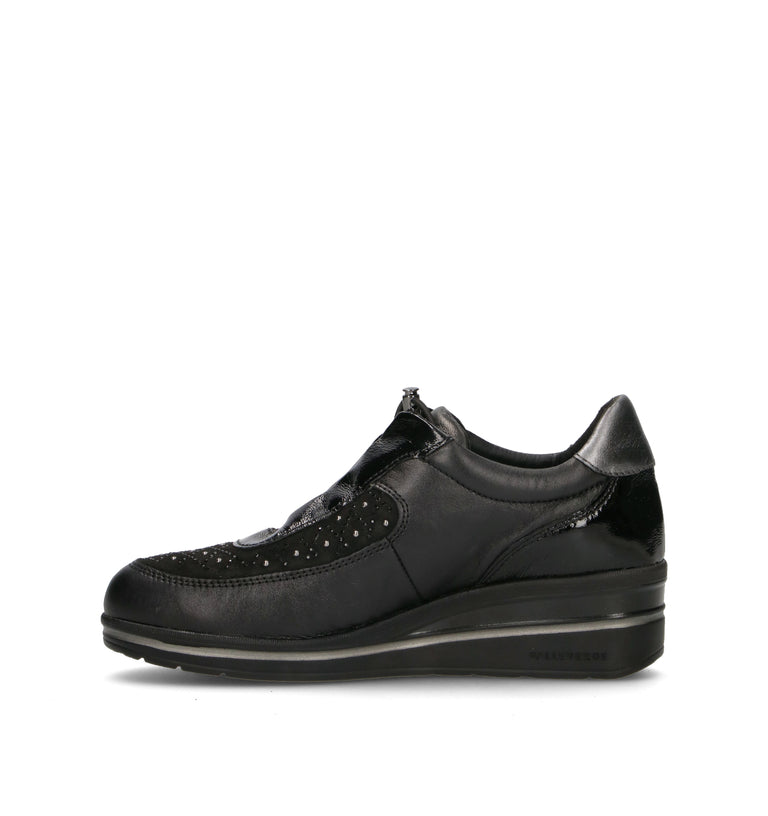 VALLEVERDE Sneakers donna nera in pelle