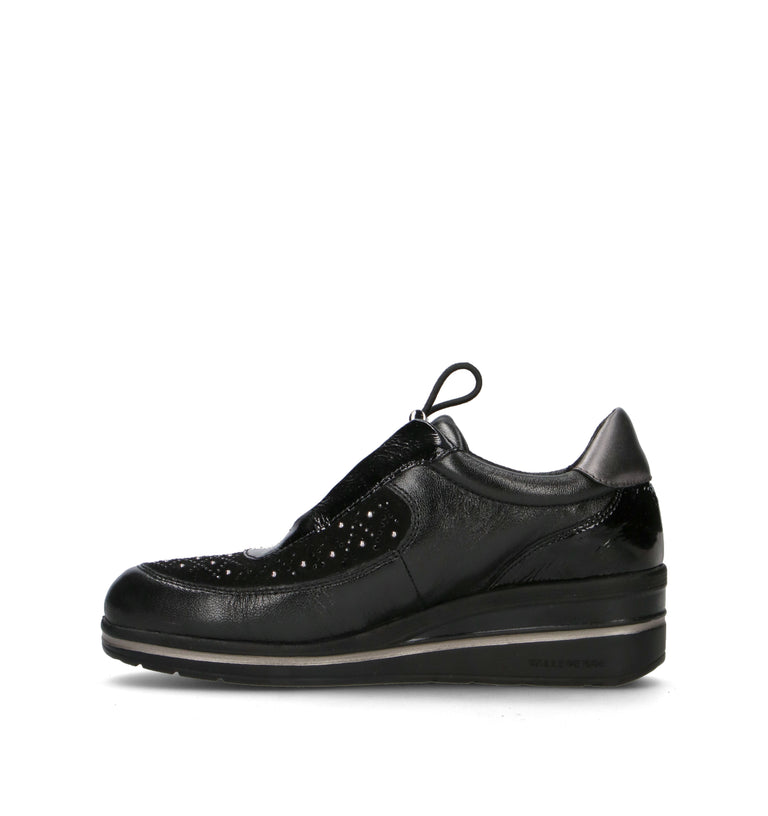 VALLEVERDE Sneakers donna nera in pelle