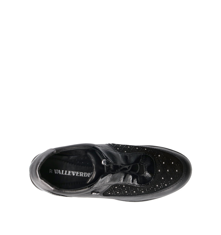 VALLEVERDE Sneakers donna nera in pelle