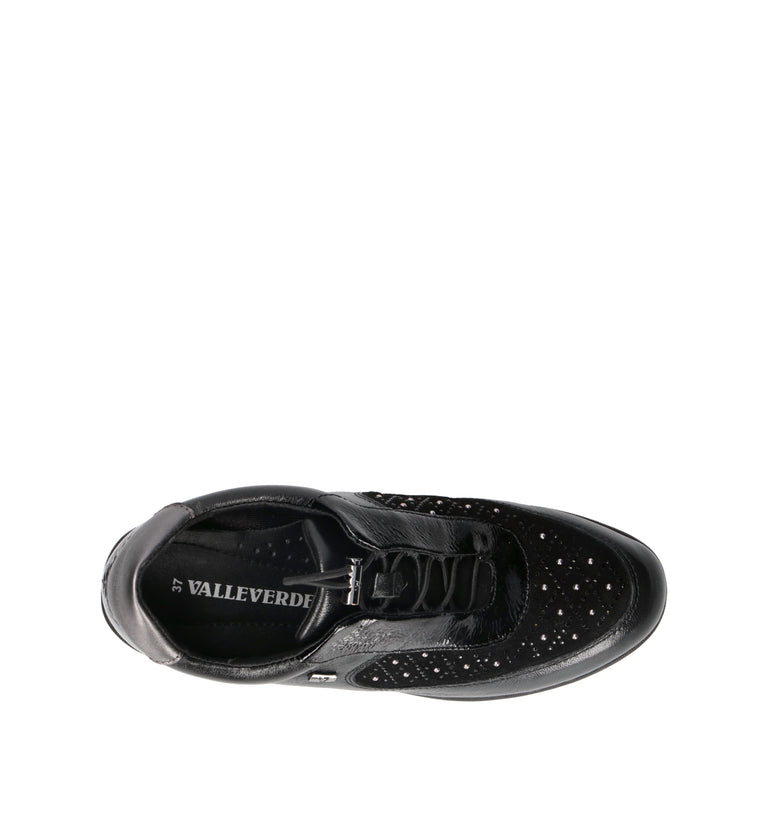 VALLEVERDE Sneakers donna nera in pelle