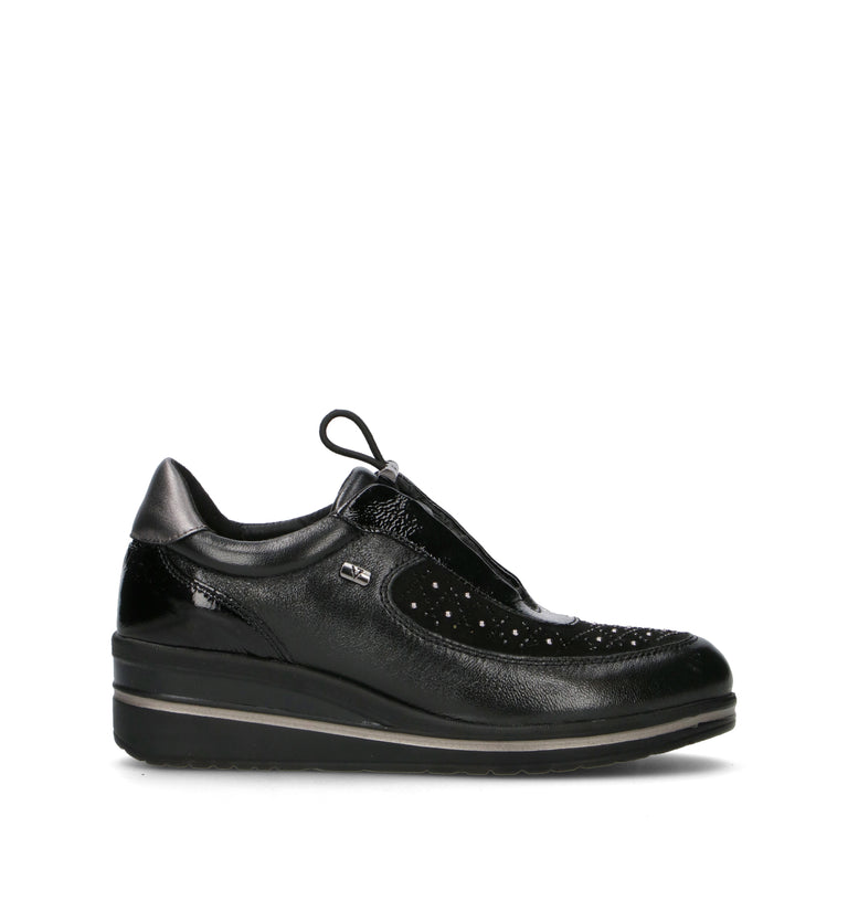 VALLEVERDE Sneakers donna nera in pelle