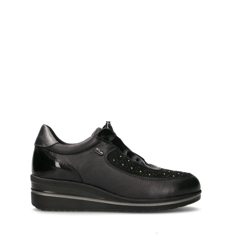 VALLEVERDE Sneakers donna nera in pelle