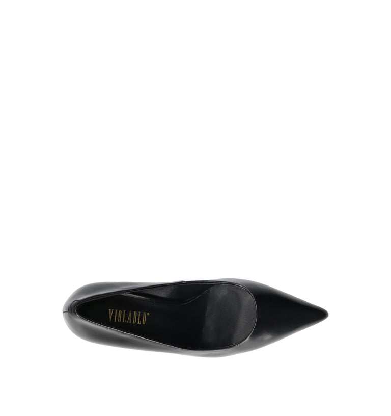 VIOLABLU' Décolleté donna nero in pelle
