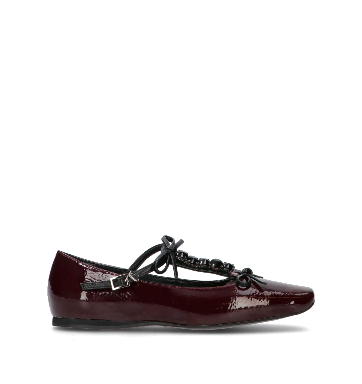 LUCIANO BARACHINI Ballerina donna bordeaux in pelle