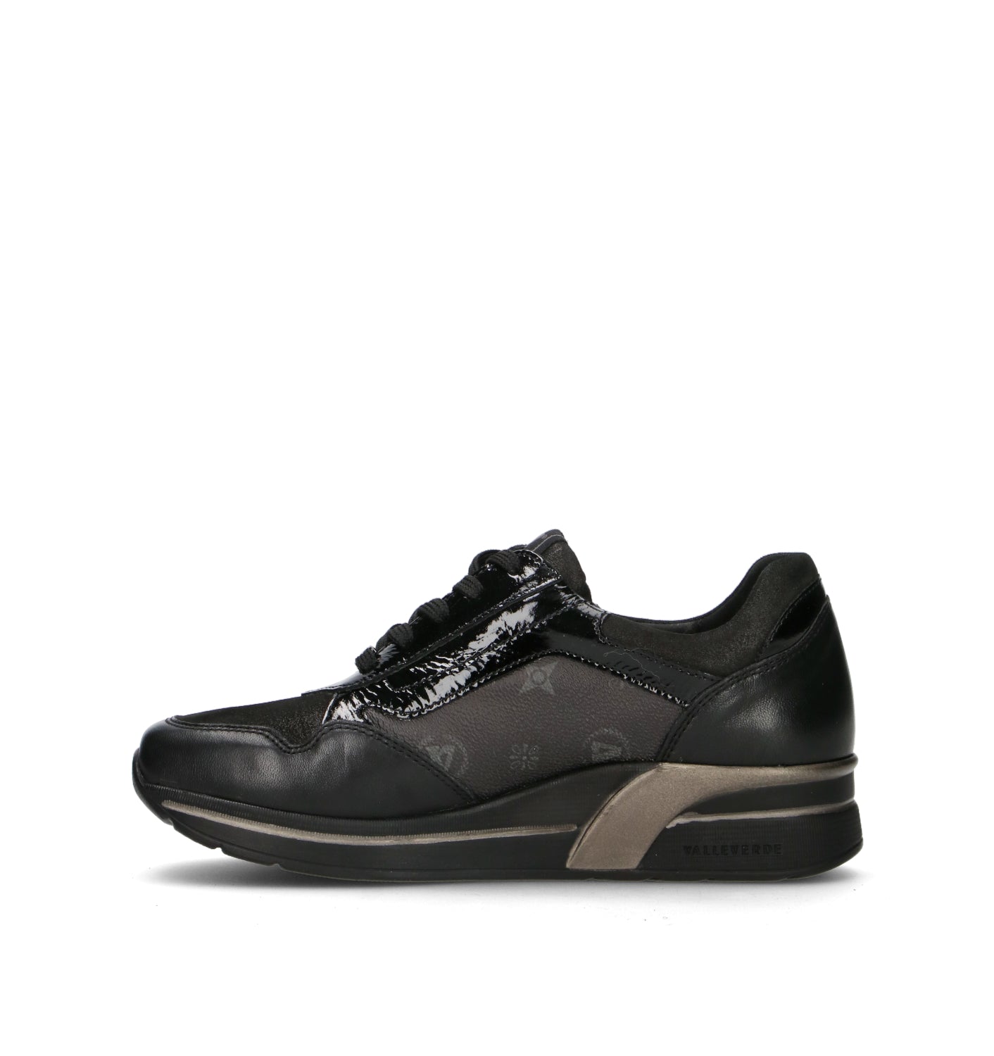 VALLEVERDE Sneakers donna nera in pelle