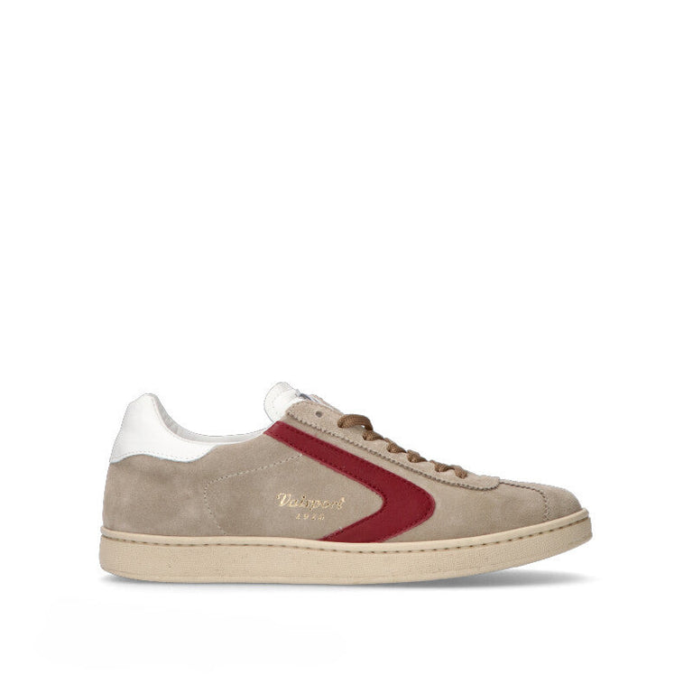 VALSPORT Sneaker uomo beige/bordeaux in suede