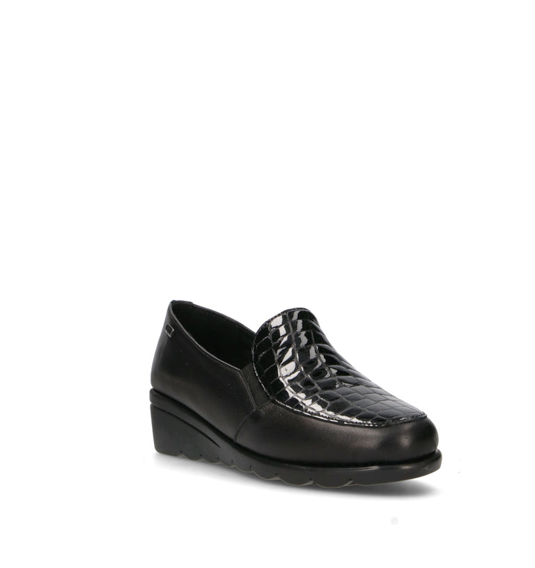 VALLEVERDE Mocassino donna nero in pelle