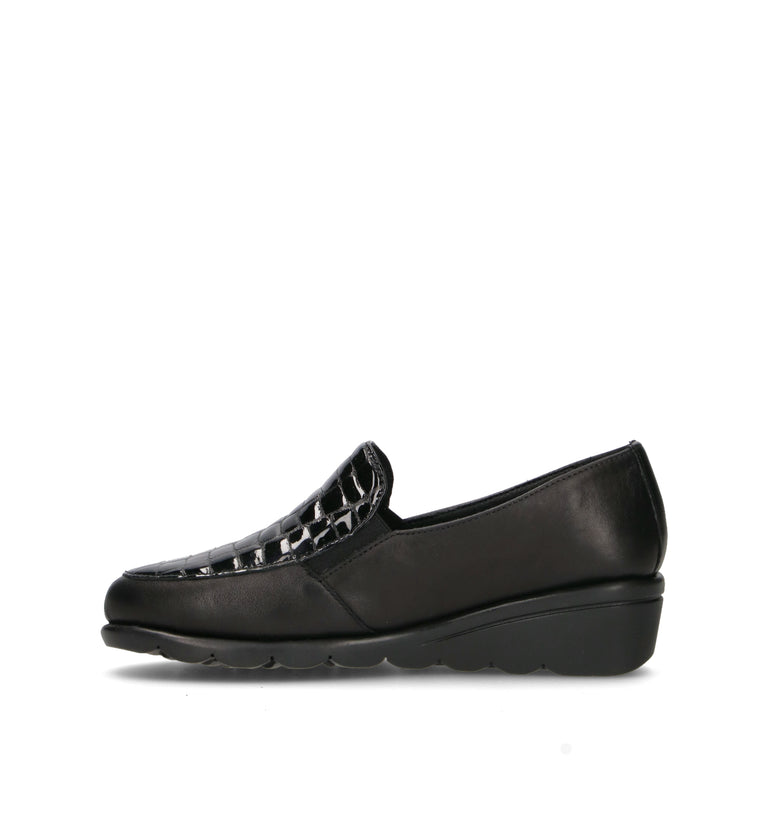 VALLEVERDE Mocassino donna nero in pelle