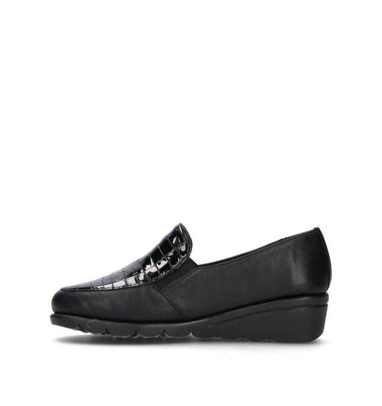 VALLEVERDE Mocassino donna nero in pelle