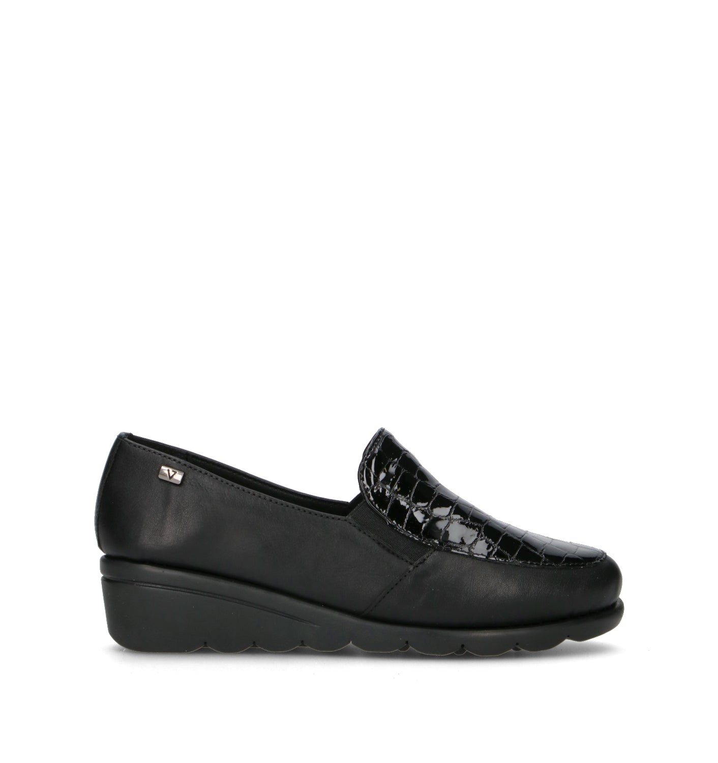 VALLEVERDE Mocassino donna nero in pelle