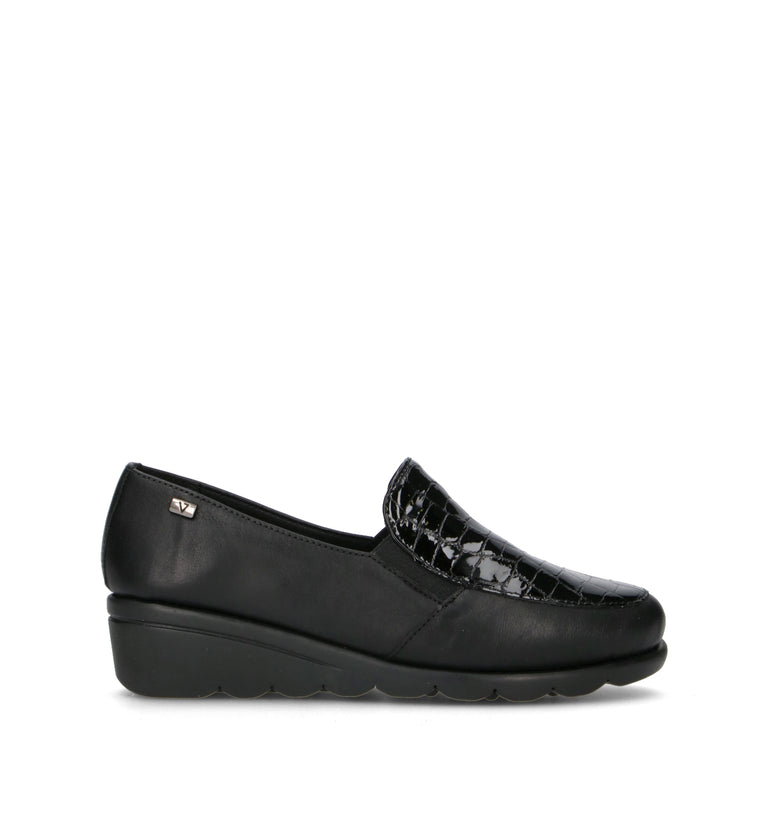 VALLEVERDE Mocassino donna nero in pelle