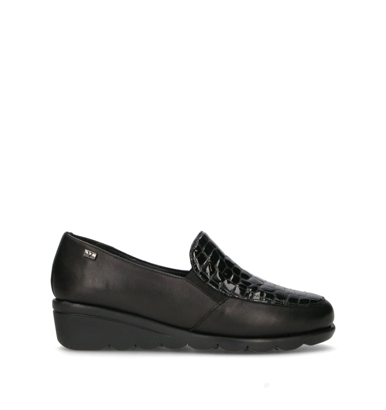 VALLEVERDE Mocassino donna nero in pelle