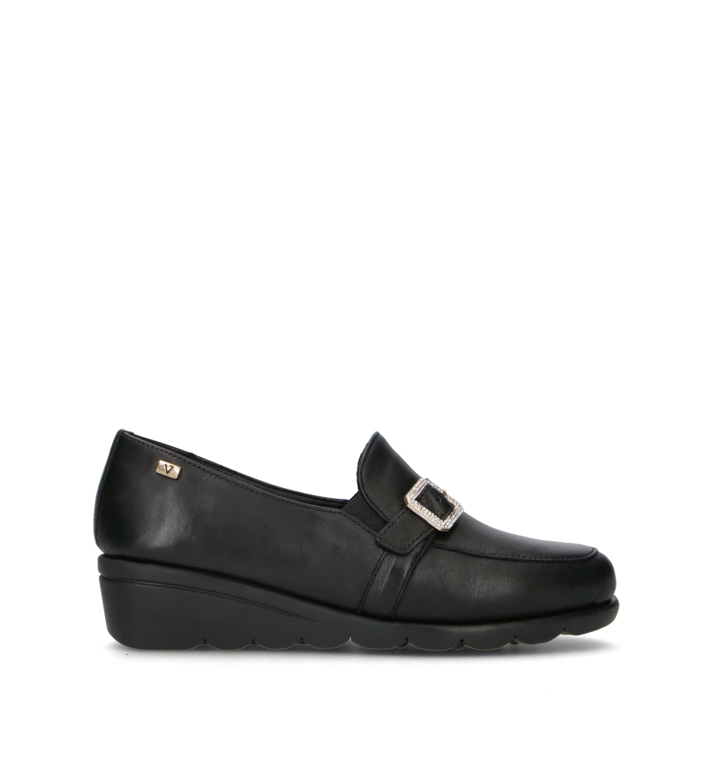 VALLEVERDE Mocassino donna nero in pelle
