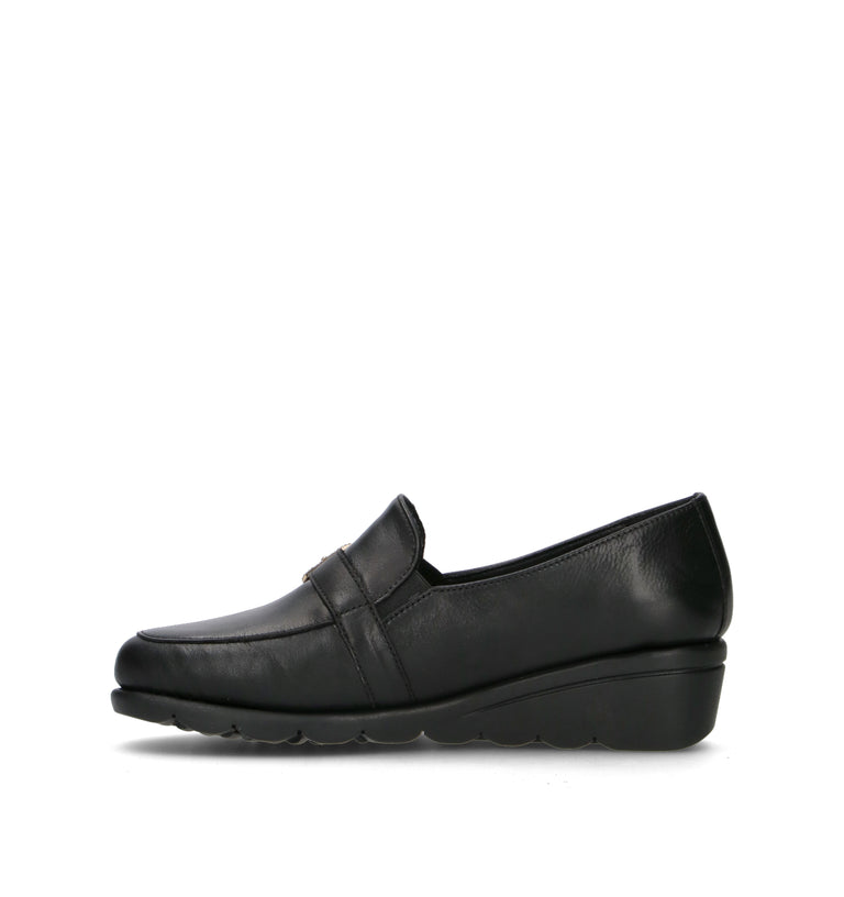 VALLEVERDE Mocassino donna nero in pelle