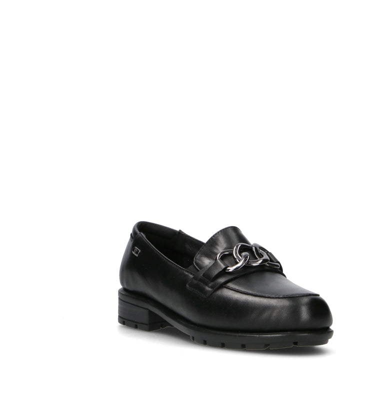 VALLEVERDE Mocassino donna nero in pelle