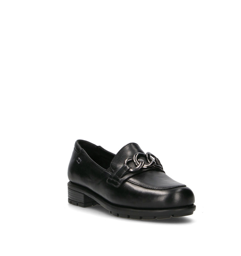 VALLEVERDE Mocassino donna nero in pelle
